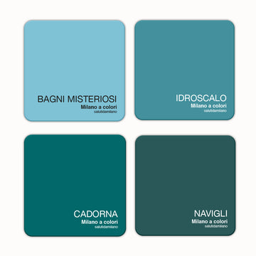 Sottobicchieri set azzurro su Milano