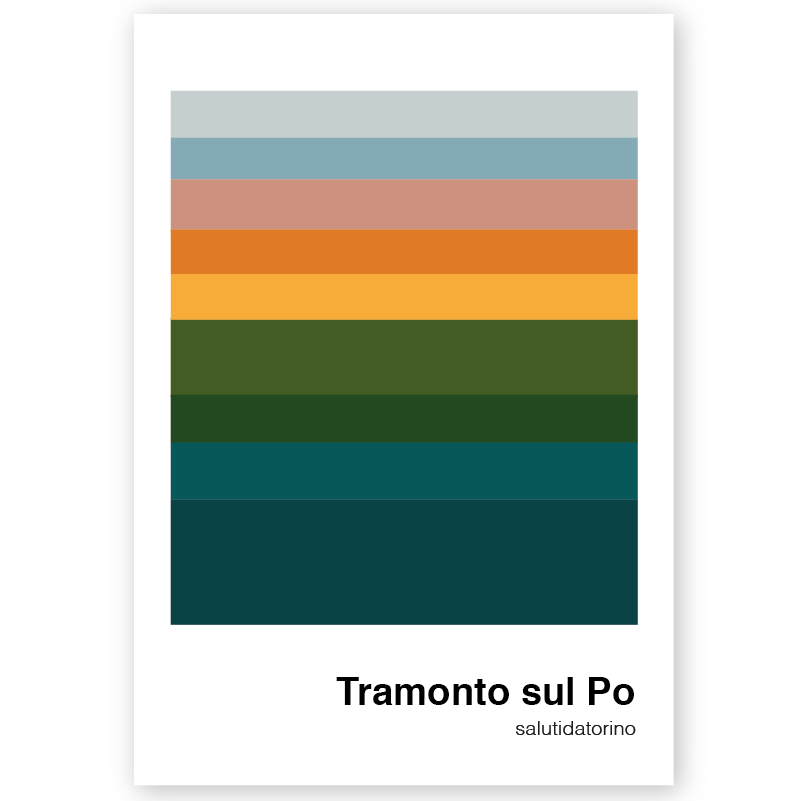 Poster Tramonto sul Po