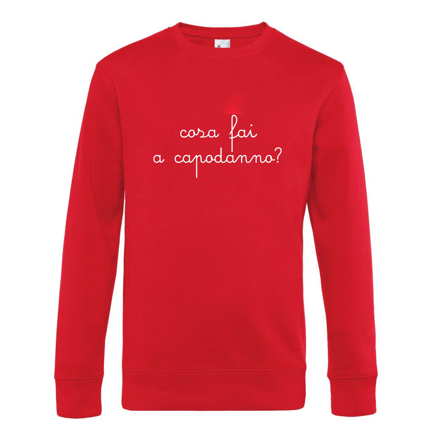 Felpa Unisex Natale rossa "cosa fai a capodanno?"