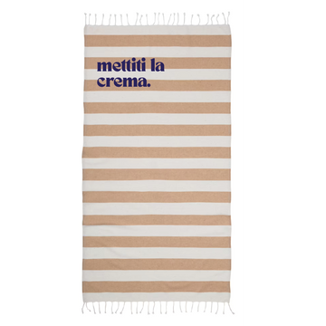 Telo mare righe "mettiti la crema"