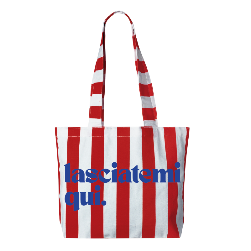 Shopper a righe "Lasciatemi qui"