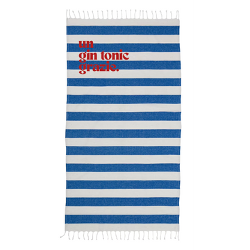 Telo mare righe "un gin tonic grazie"
